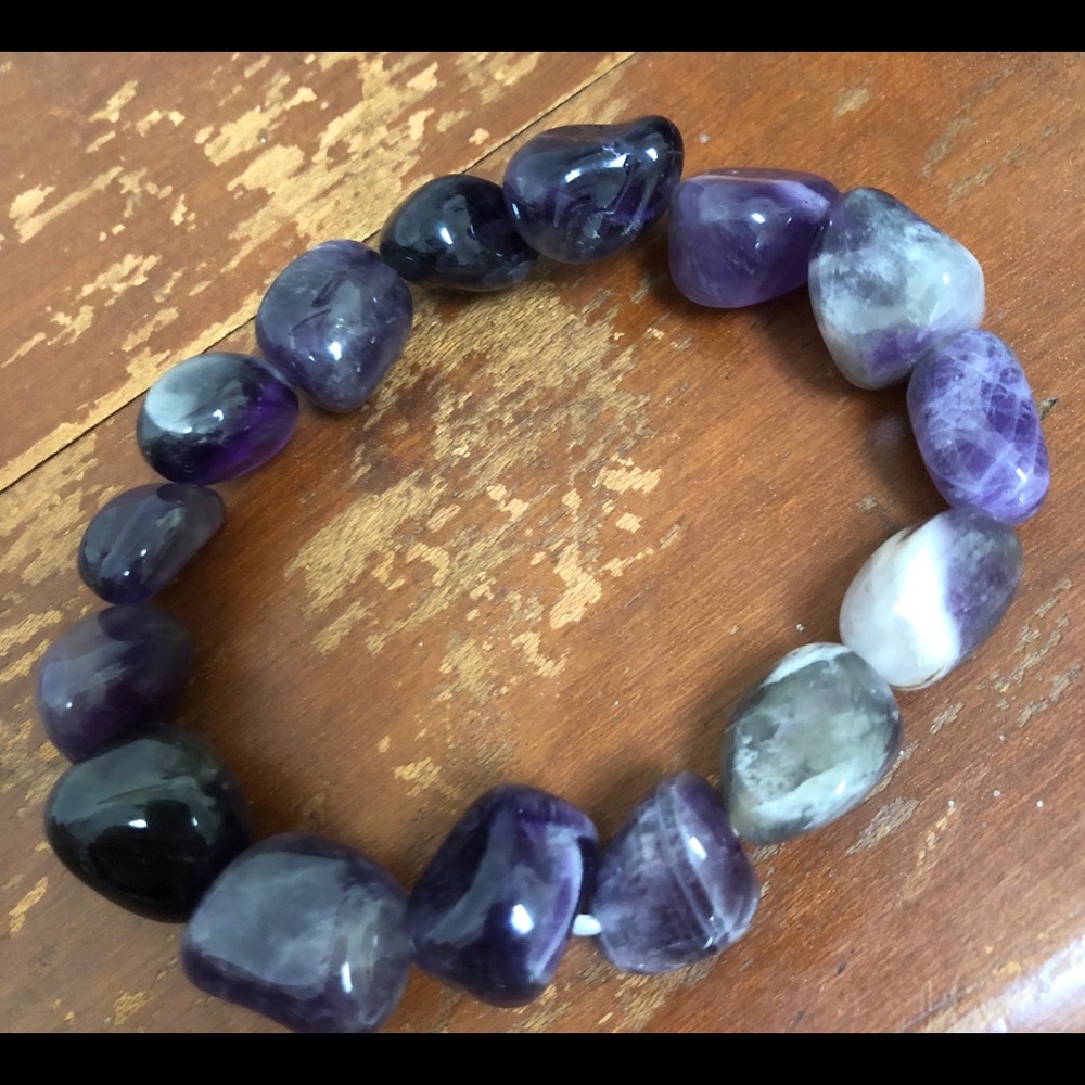 Amethyst Polished Stone Bracelet